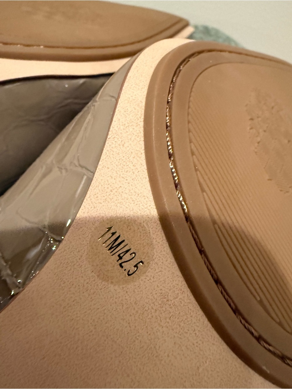 Vince Camuto Taupe Croc-Effect Pointed Slingback Pumps - Picture 6 of 6